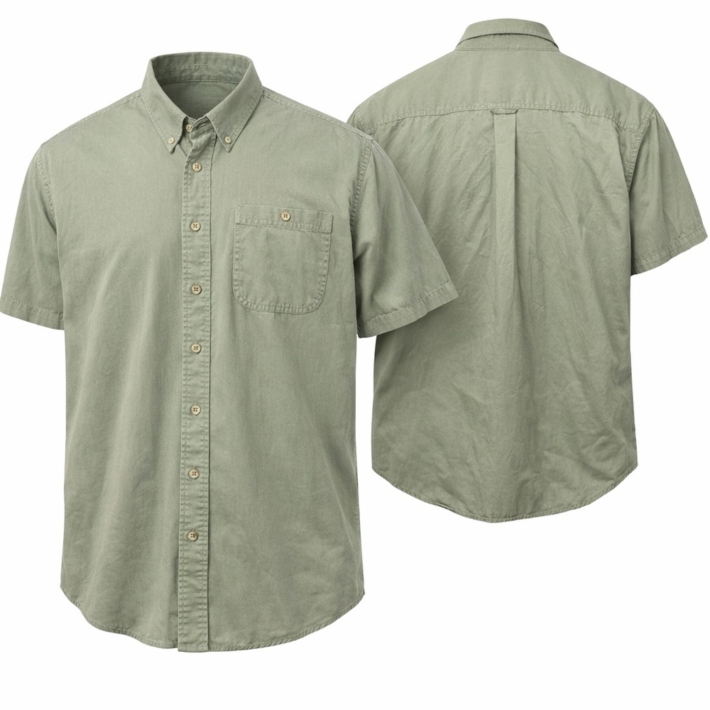 RedHead Mens Button Up Shirt 2XL Green Short Sleeve Outdoor Fishing Casual